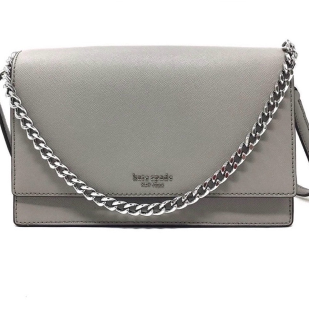 Kate Spade Silver Chain Gray Crossbody Bag